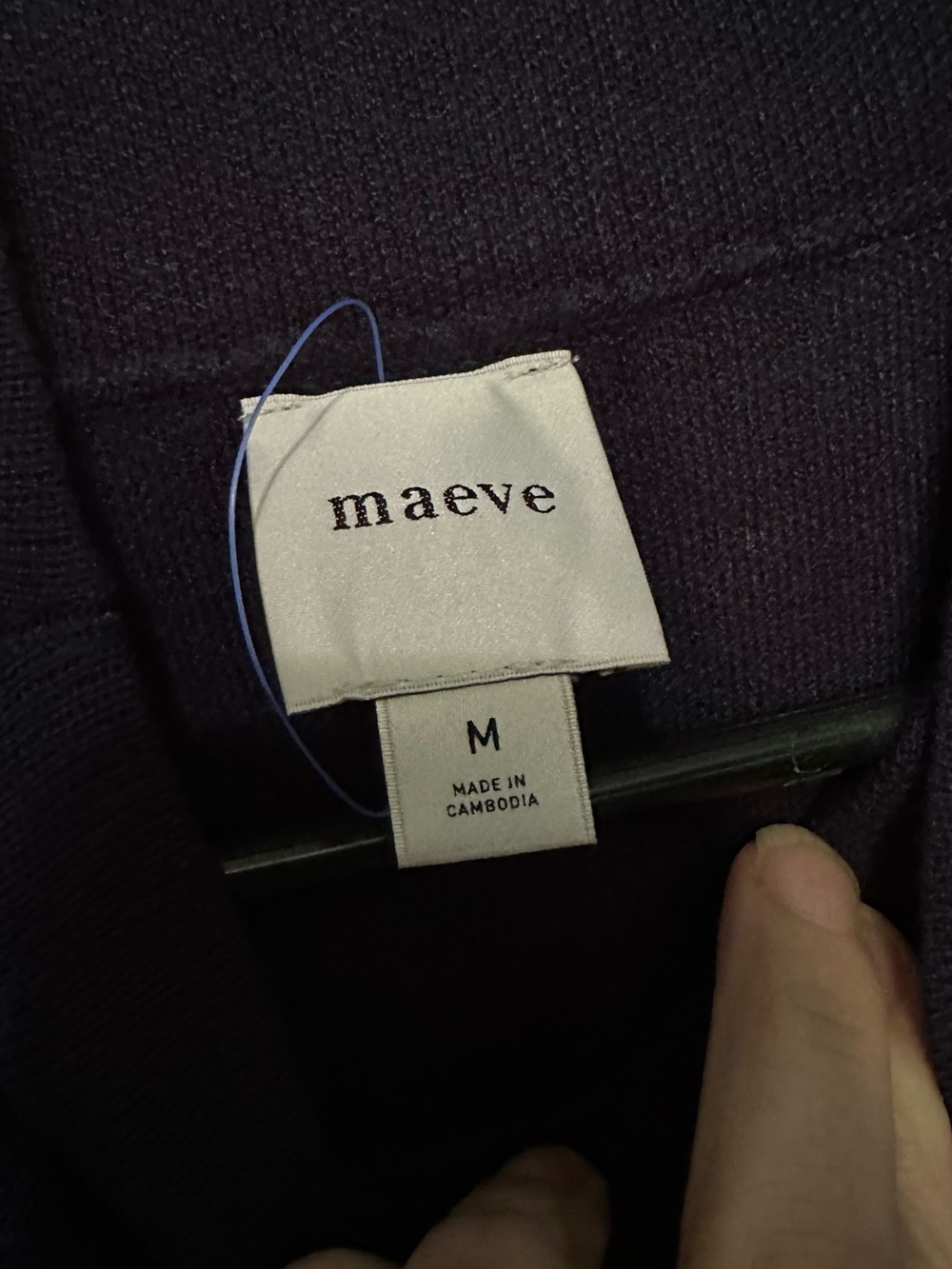 Maeve Navy Crewneck Sweater with Teal Trim - Picture 2 of 7